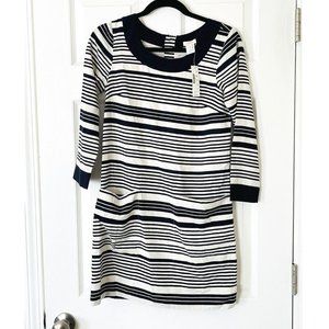 NWT J. Crew Navy & Ivory Striped Dress 76937 - Size 00 $188